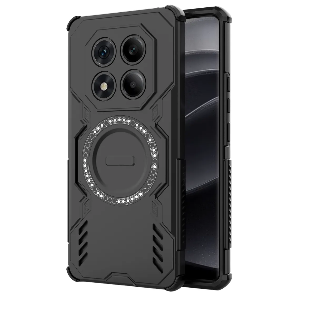 Ultra-Slim Wireless Magnetic Phone Case Compatible With Redmi Note14 Pro 4G - Black