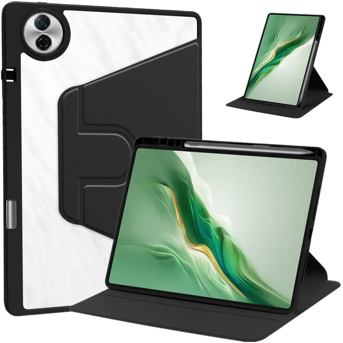 Foldable Stand Protective Case Compatible With Honor Pad 10 12.1-Inch - Black