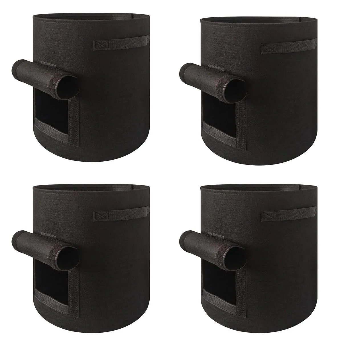 Grow Bag 4 Pieces 7 Gallon Non-Woven Garden Planting Boxes for Tomato Carrot - Black