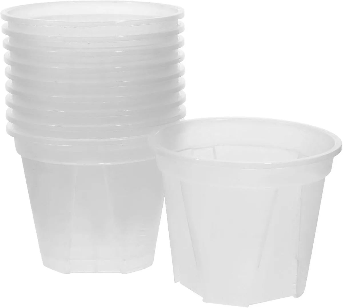 Clear Plastic Root Control Planter Pots with Drainage Holes for Plants