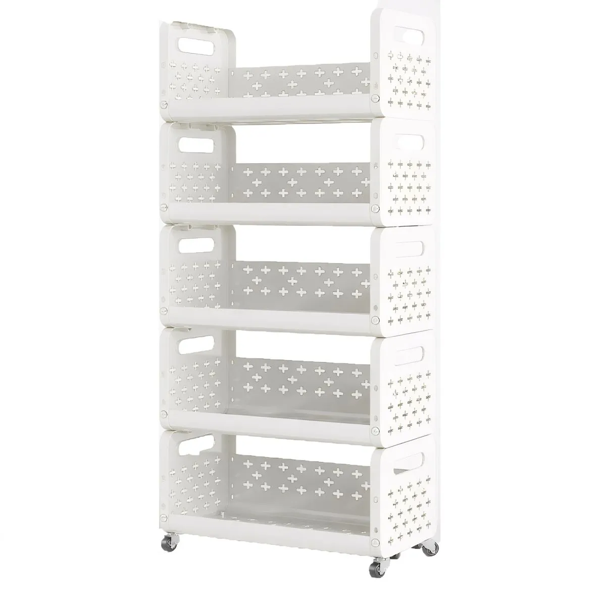 5-Layer Storage Rack, Kitchen Cart,Wheels Storage Shelf With Rolling
