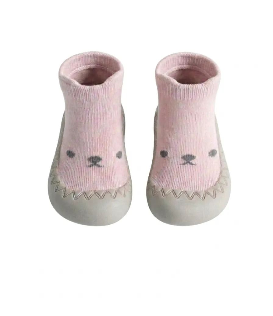 Pink Non-slip baby sock shoes 1-2years