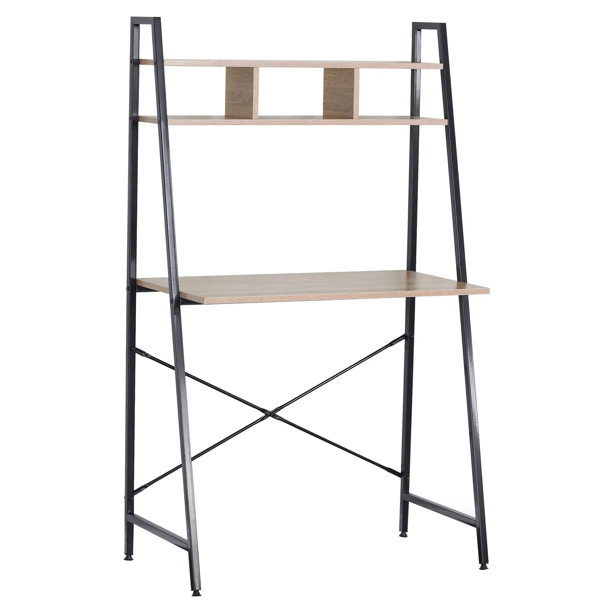 Everfurn Vesa Office Desk (Computer Desk) - Oak & Black