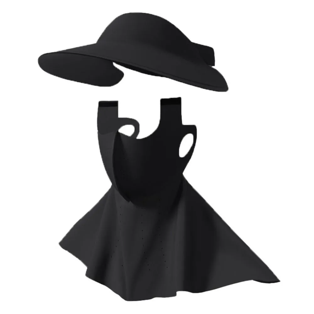 UV protection face mask/sun hat UPF 50 - Black