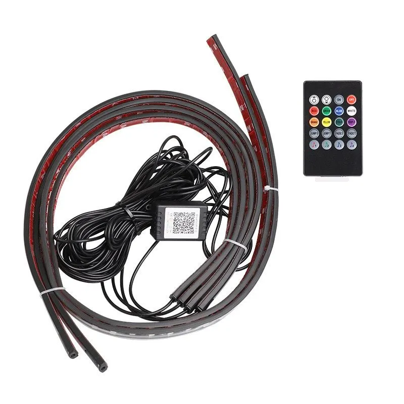Car LED Underglow & Interior Lights - RGB Neon Atmosphere Light Kit - 60CM*2+90CM*2