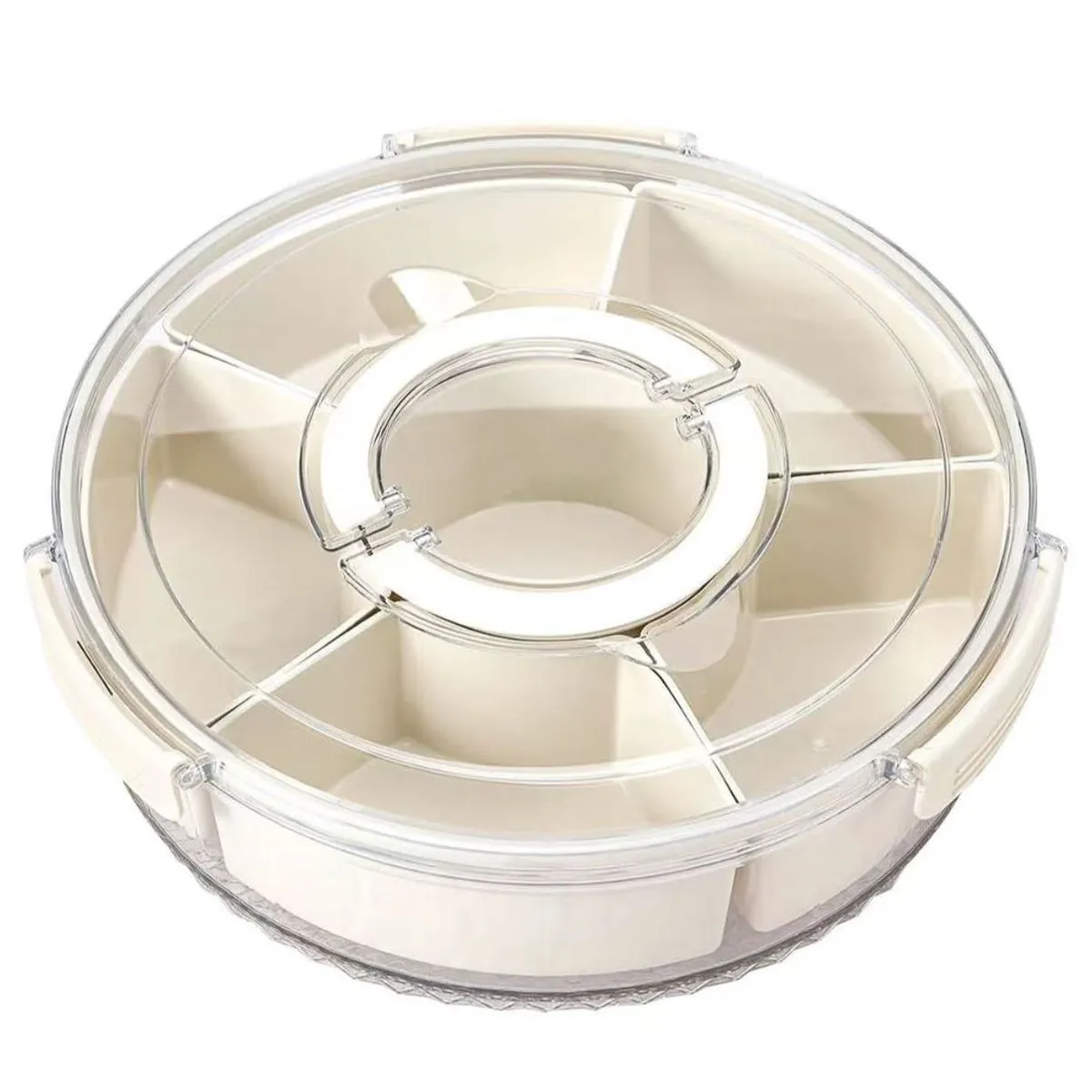6 Compartments Spinning Food Storage Container Organizer