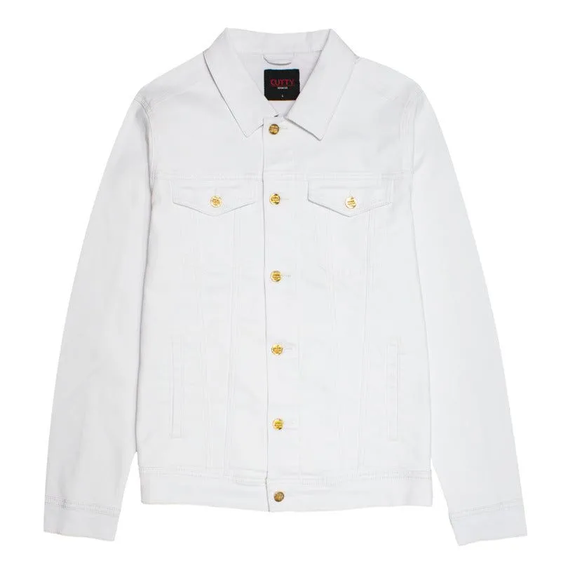 CUTTY Brisk Mens White Denim Jacket