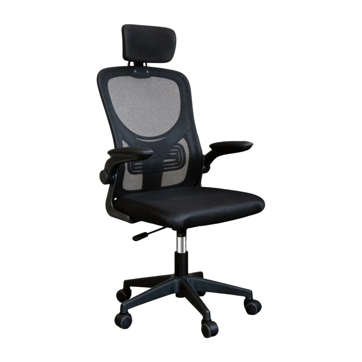 330LBS Capacity High Black Computer Chair Work Chair With Wheels And Rest
