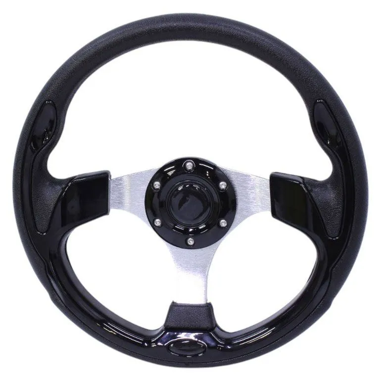 Universal Racing Sport Steering Wheel 320mm - Black with Gloss Black Finish