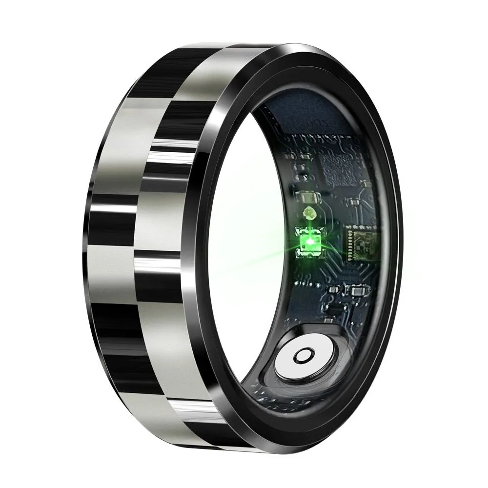 R9 Smart Ring - Heart Rate, Sleep, SpO2 Monitor with Charging Case - IP68 - Black