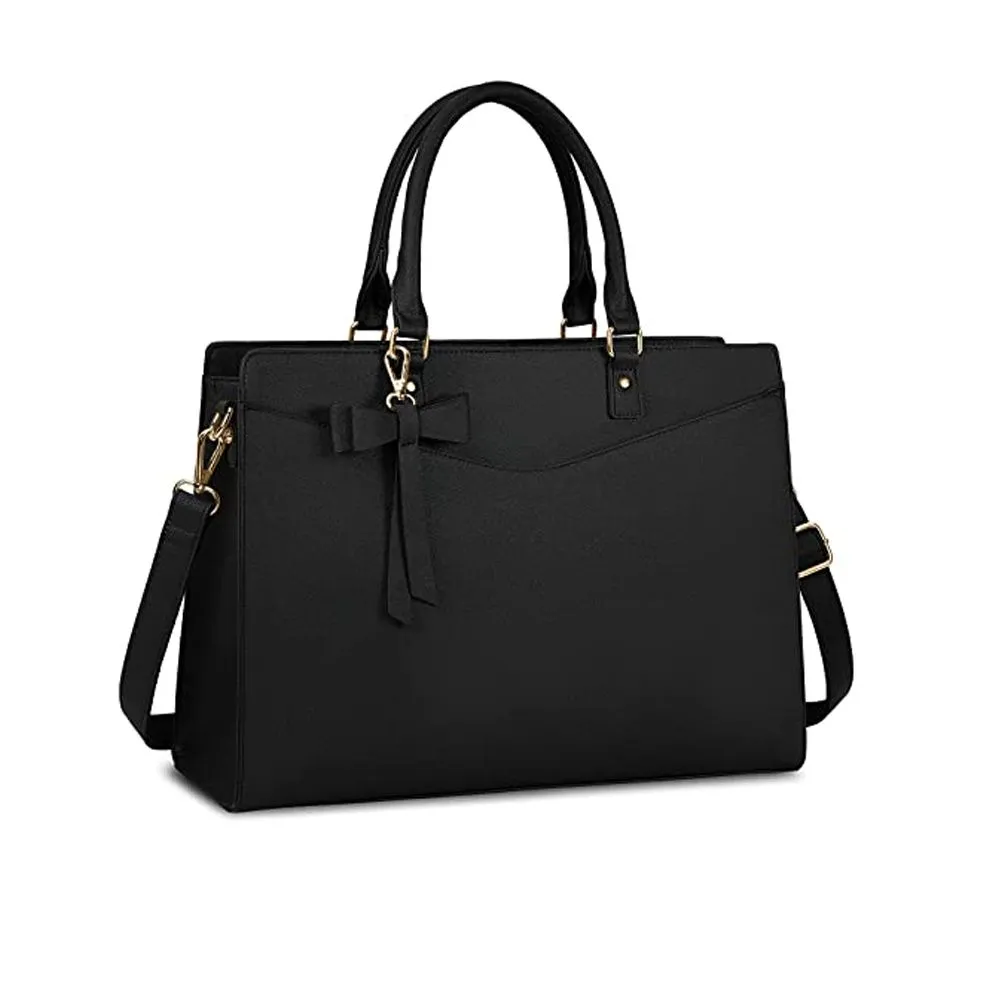 Large 15.6 Inch Laptop & Women Tote Handbag - Stylish, Spacious & Durable - Black