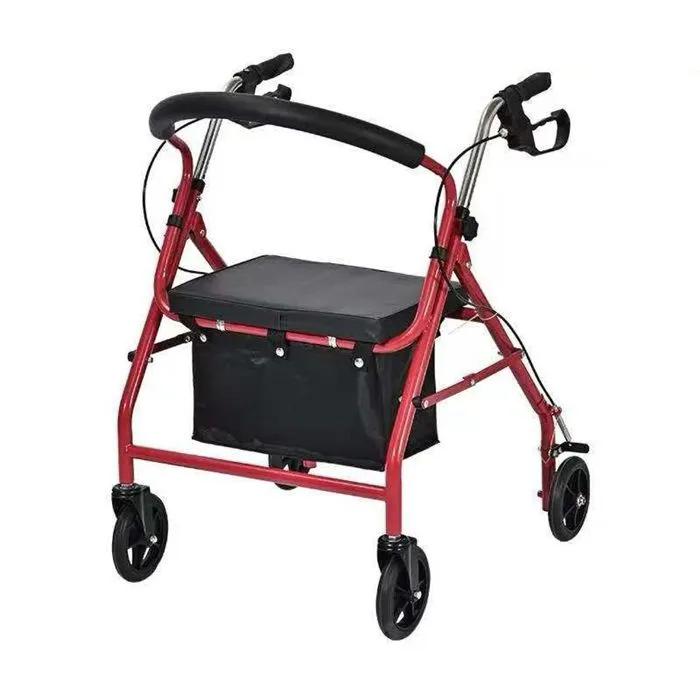 Folding Rollator, 4 Wheels Rollator Mobility Walker with Padded Seat
