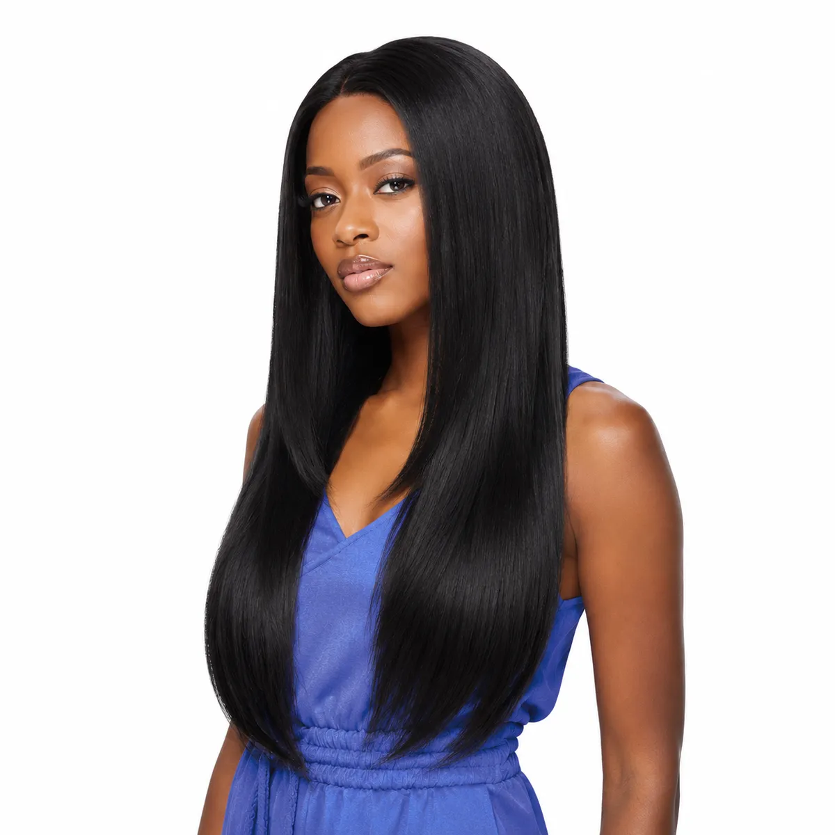 Magic Ombre Highlight Lace Front Wig 26 Inch Long Straight Synthetic Hair