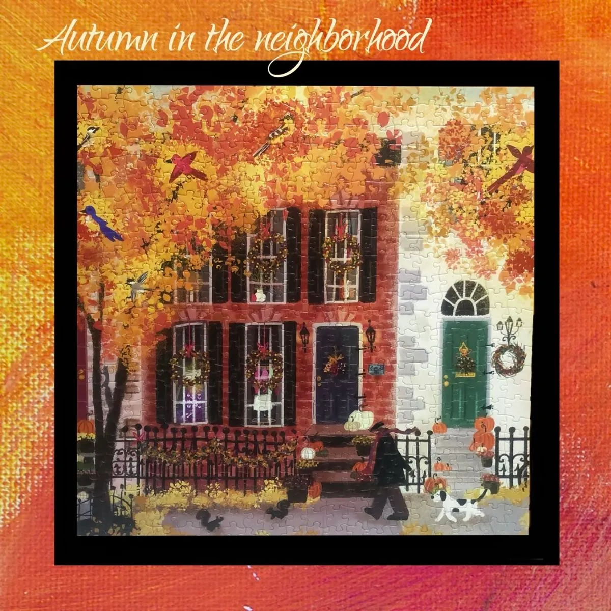 PEISKOS Exquisite Winter Lights Series Illustrated Jigsaw Puzzle Xmas Gifts -  Autumn in the Neighb…