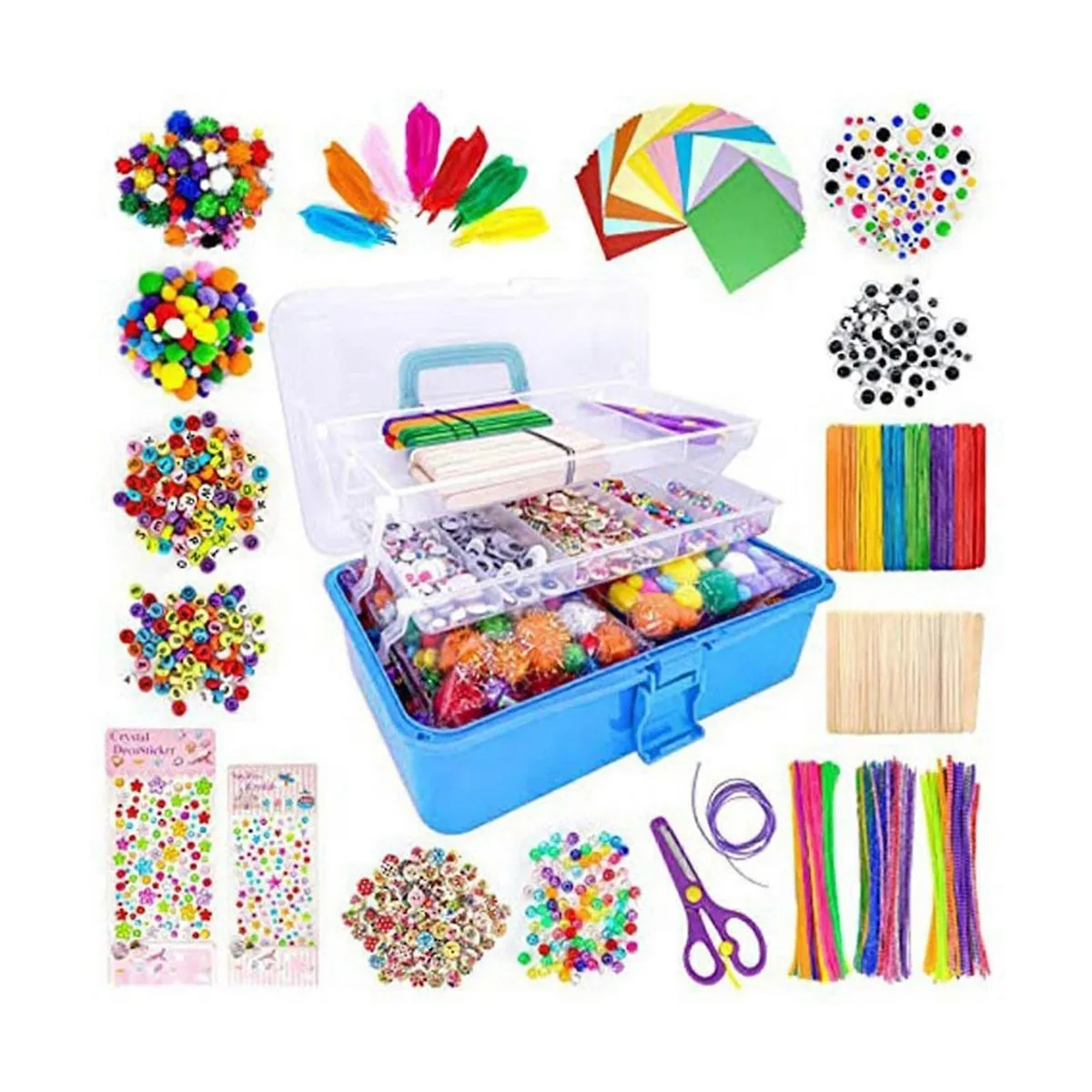 Arts and Crafts Set with Storage Box - Blue