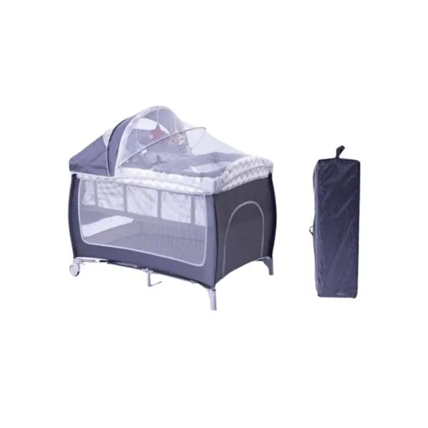 Multi Functional Movable Bed,Baby Crib,Portable Travel Cot with Wheels - Grey