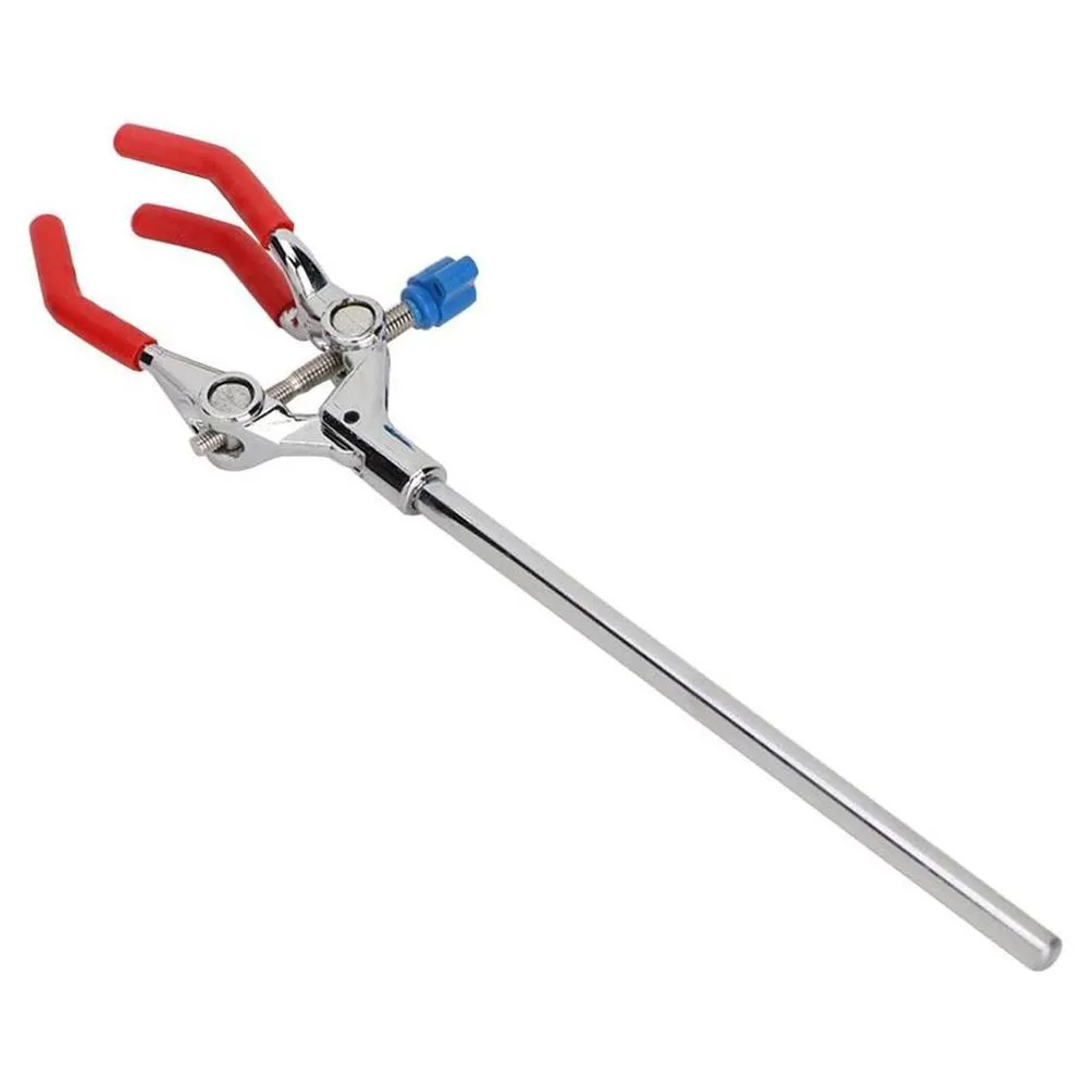 Lab Clamp 28Cm 3 Prong Finger Style Rubber-Coated Head Clamp