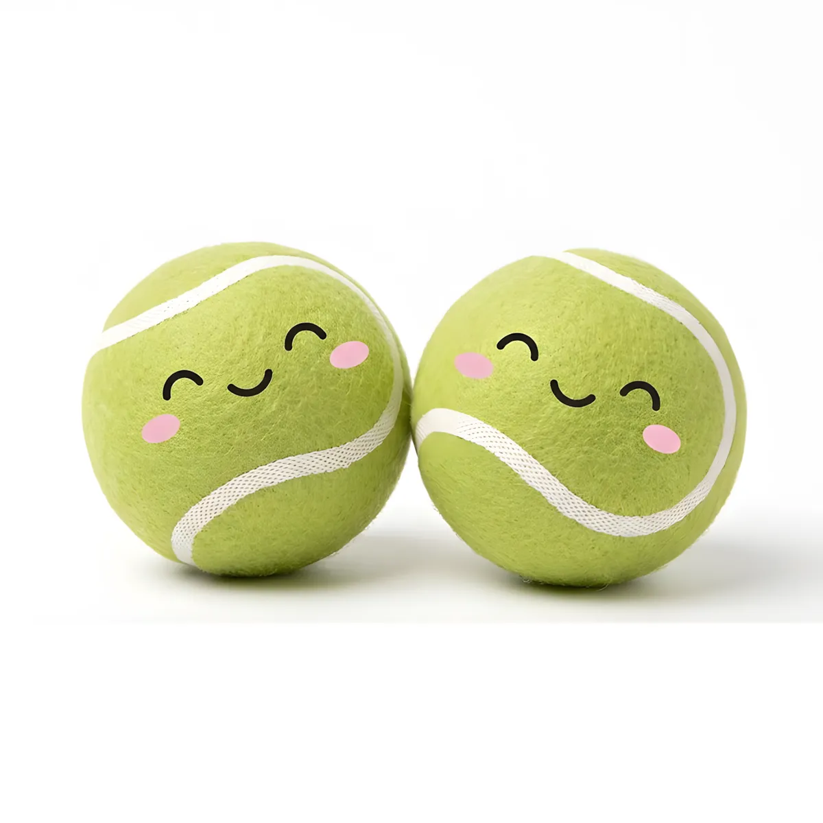 2 Pieces Ultra-Fun Cute Dog Tennis Balls: 3-Inch Fetch Toy