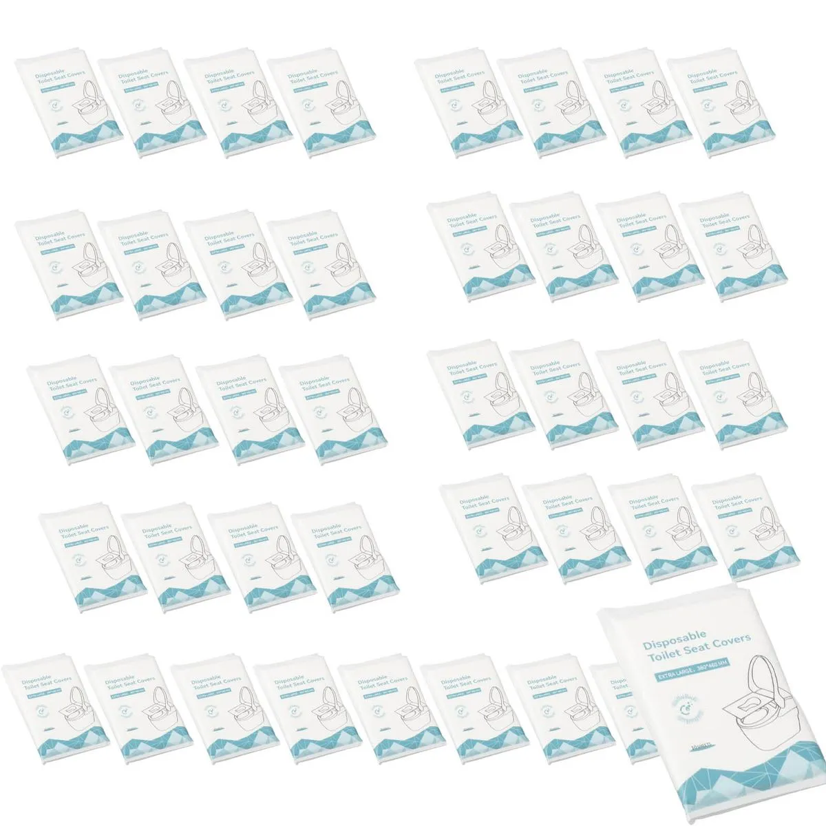 40 Piece Disposable Seat Covers Flushable Toilet Liners