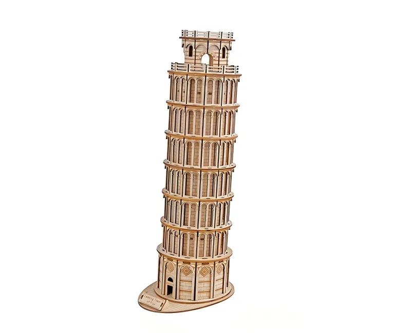 Leaning Tower of Pisa 3D Wooden Puzzle, No Glue Interlocking Model