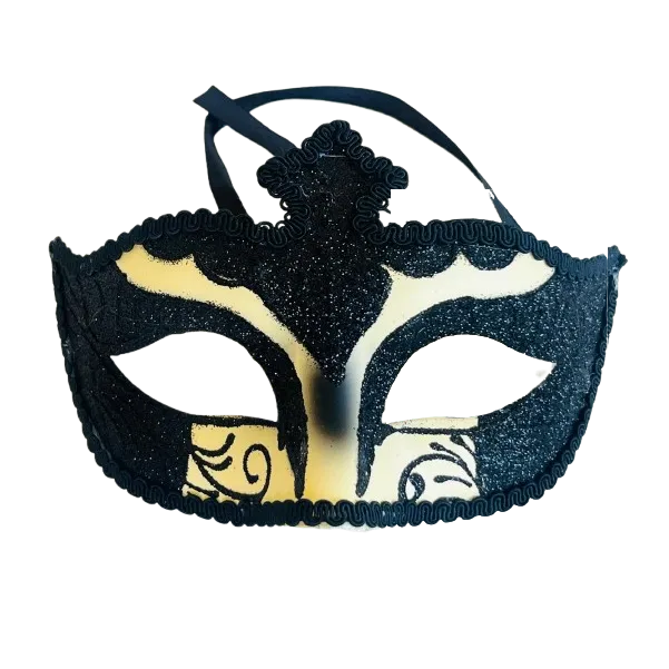 Masquerade Glitter Eye Mask - Black