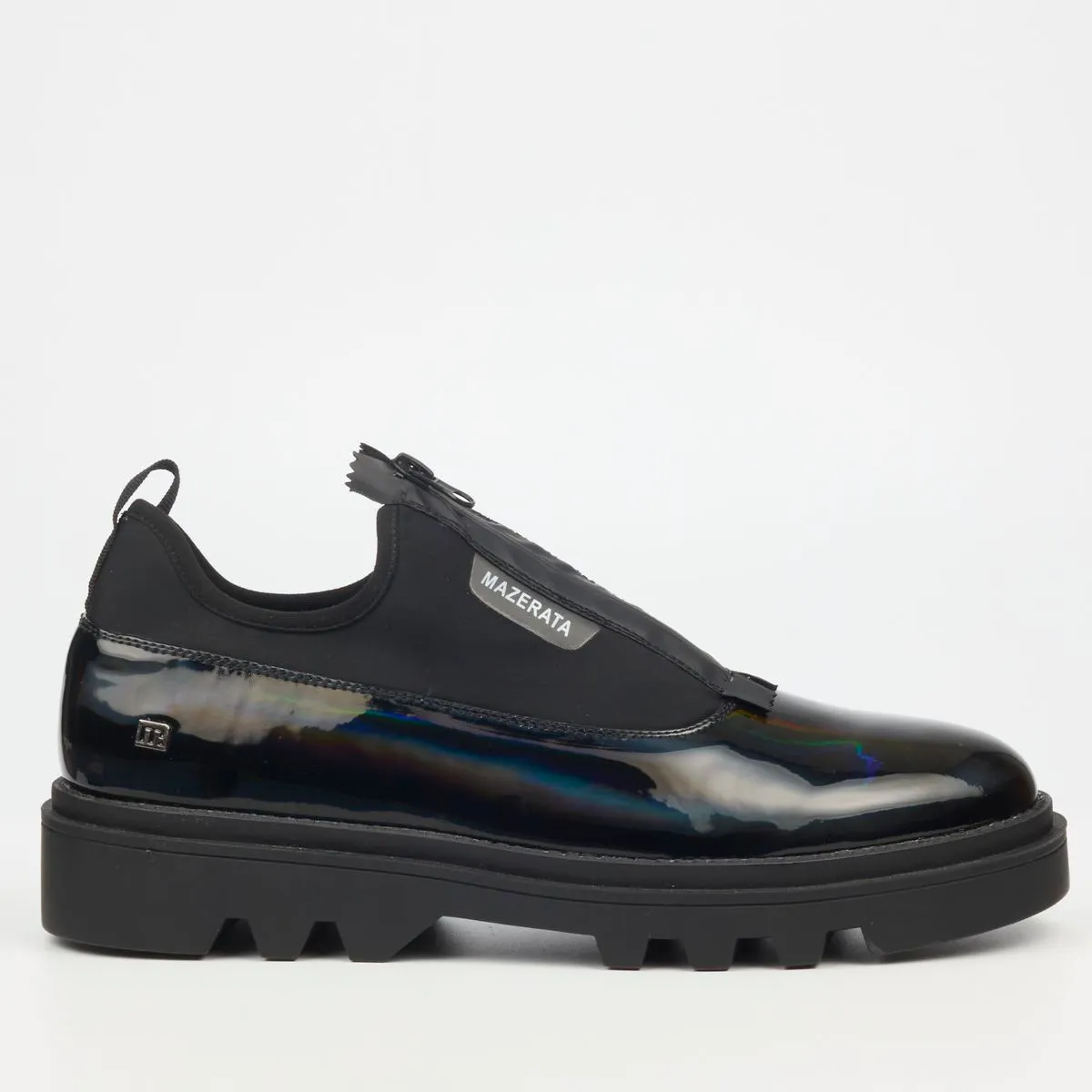 Mazerata Vichey 3 Black Men Faux Patent / Lycra Shoes