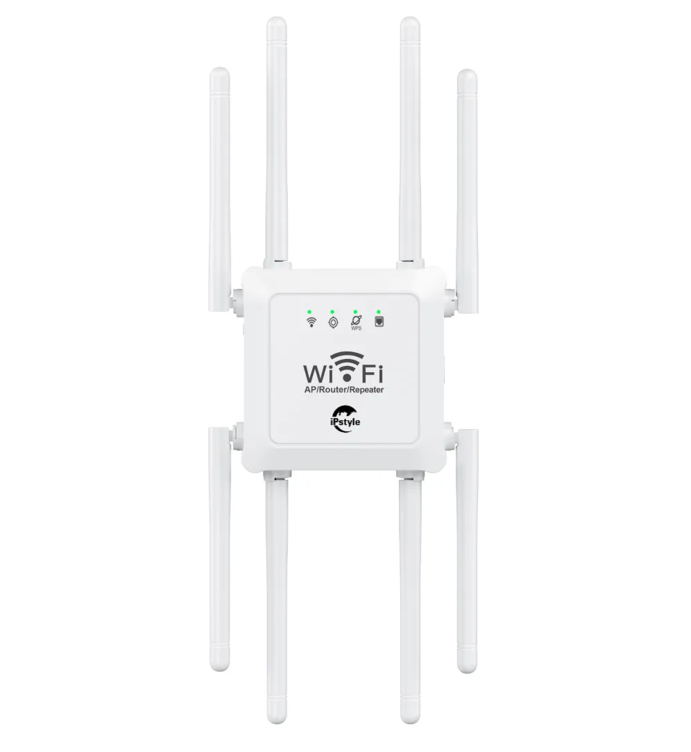 IPSTYLE WiFi Extender Repeater 8 Antennas 2.4G Amplifier Router Network - Black