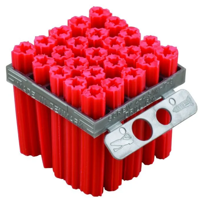 Red Expandet Wall Plug 6 x 35mm - 25 Pack FPO23