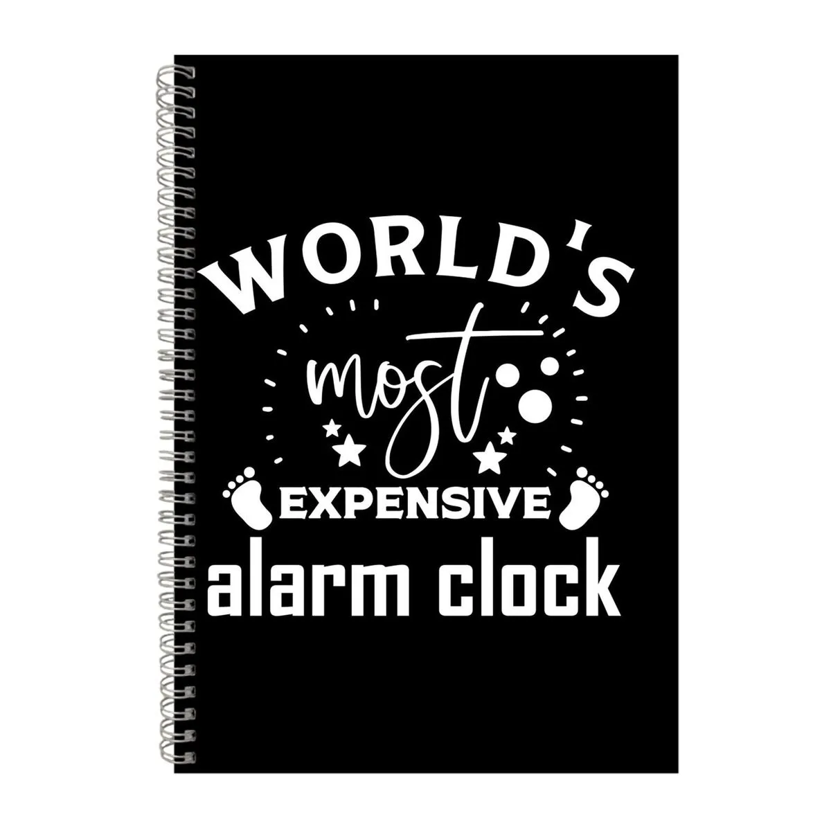 Alarm A4 Notebook Spiral Lined Trendy Notepad Baby Gift Idea 302