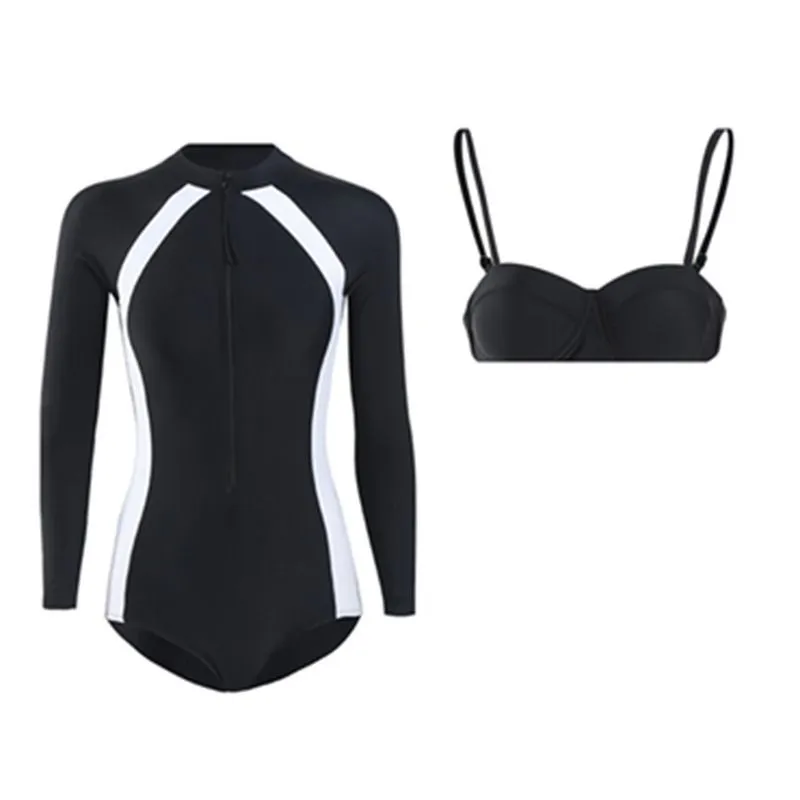 Women's Long Sleeve Steel-Cup Swimwear Set, Tummy Control,Modest,Quick-Dry