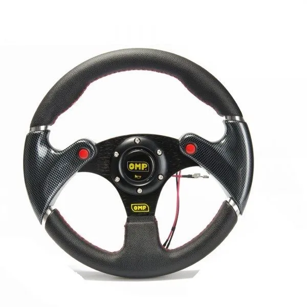 Universal 320mm PVC Car Racing Steering Wheel Carbon Fibre + Horn Button