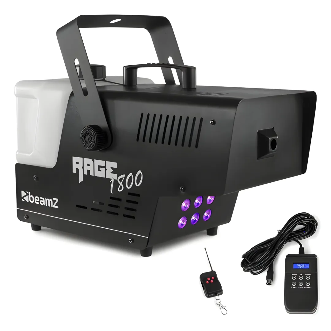 Beamz 160.718B Rage 1800LED Smoke Machine - 1800W DMX with RGBW LEDs