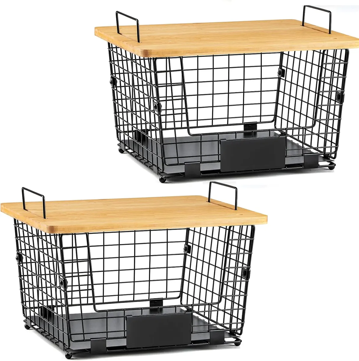 Stackable Wire Basket Kitchen Counter Cabinet Shelf Snack Produce Storage