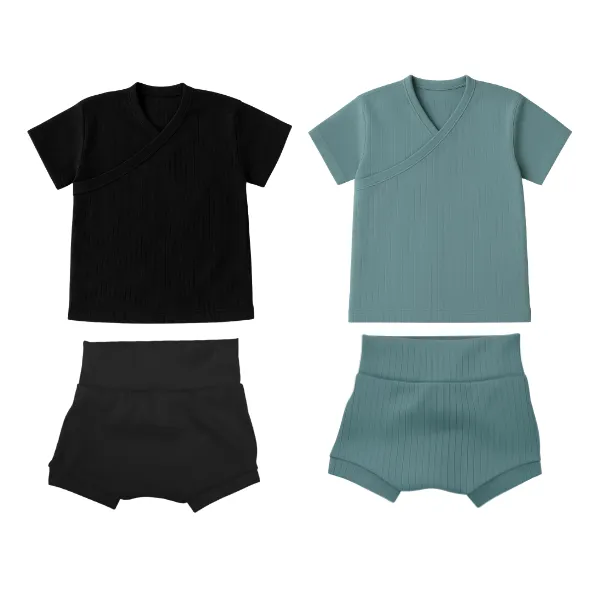 Baby/Toddler-Easy Over Summer Shirt and Harem Nappy Cover-Black/Sage