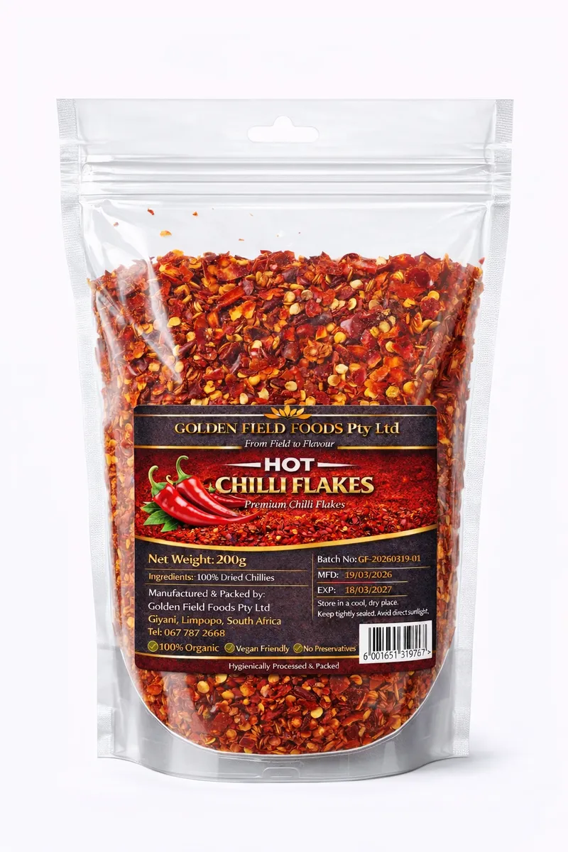 Premium Chilli Flakes 200g - Crushed Dried Chillies, Spicy Seasoning