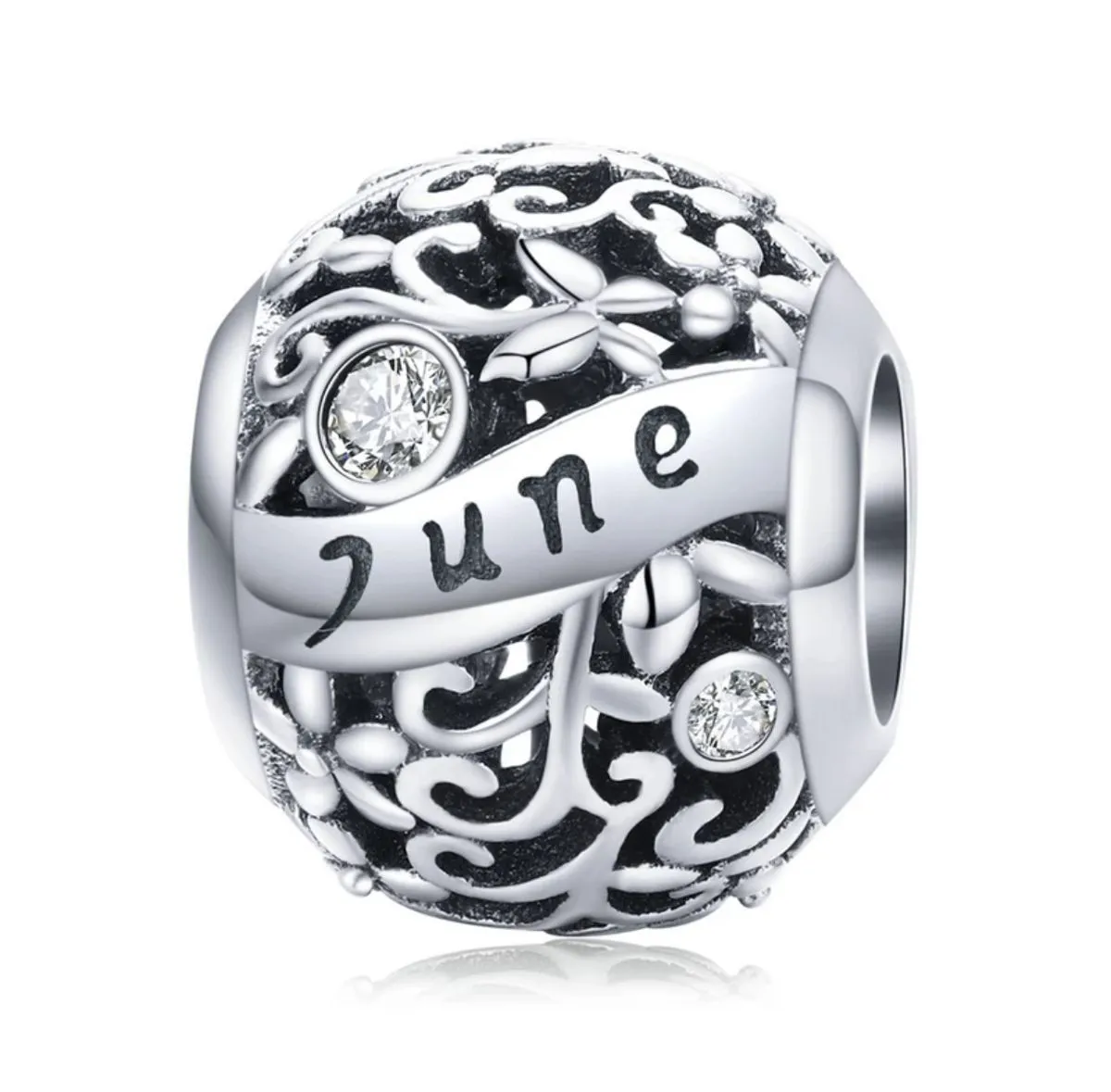 June Birthstone Cubic Zirconia Charm