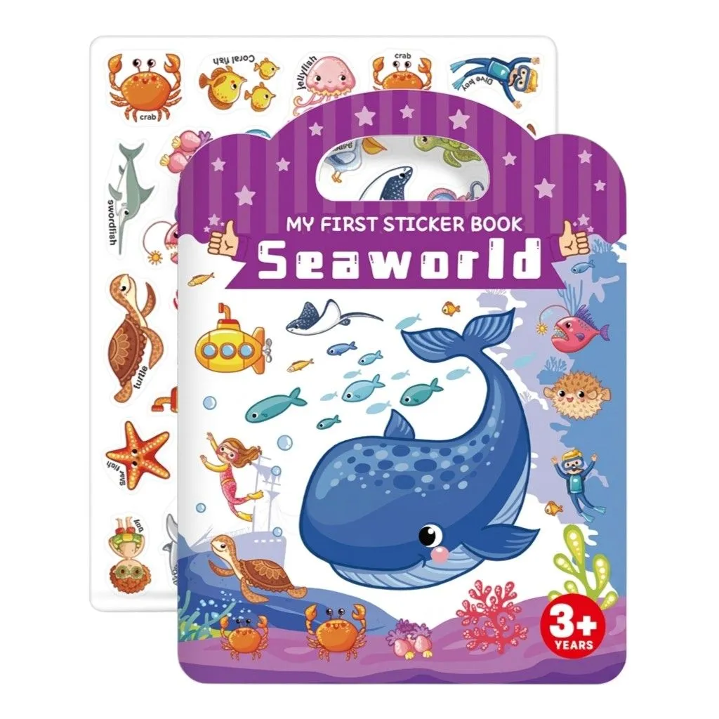 Ocean Themed Children's Jelly Sticker Book - Purple