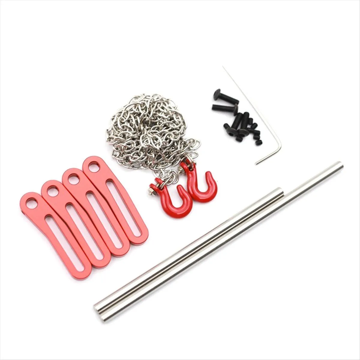 Front & Rear Bumpers Kit for 1/10 Scx10 Trx4 Lcg Rc Car Parts Red