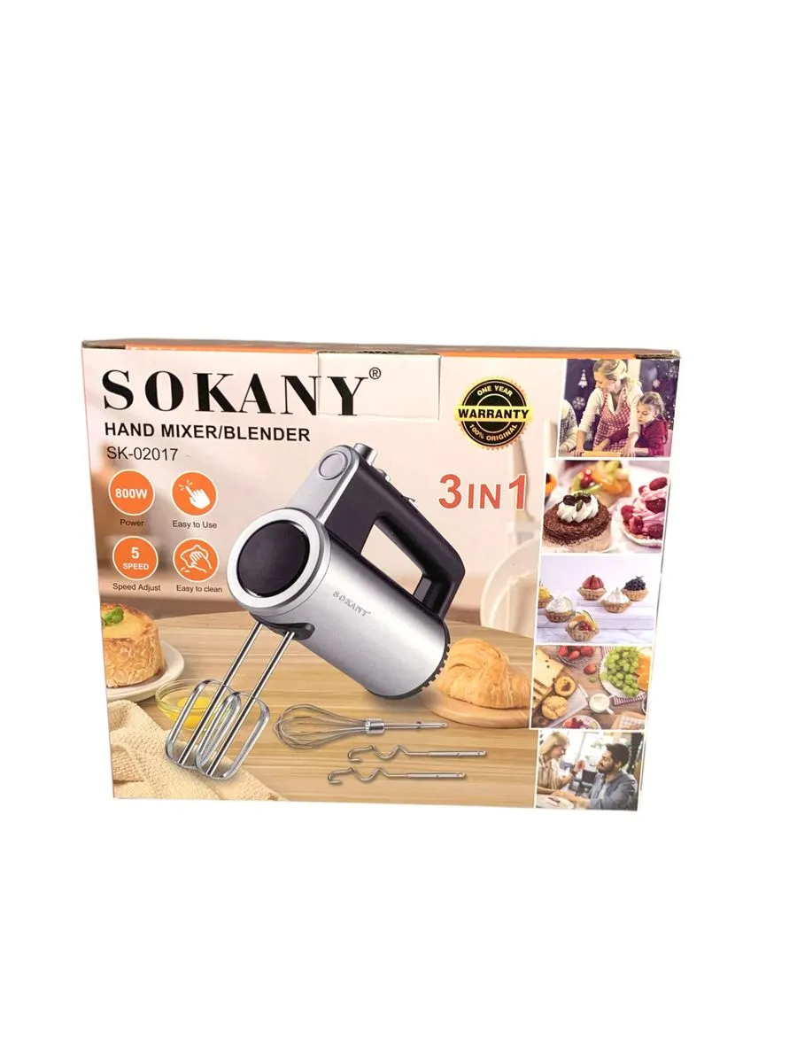 3-in-1 Hand Mixer, Stick Blender & Whisk - 800W | Stainless Steel