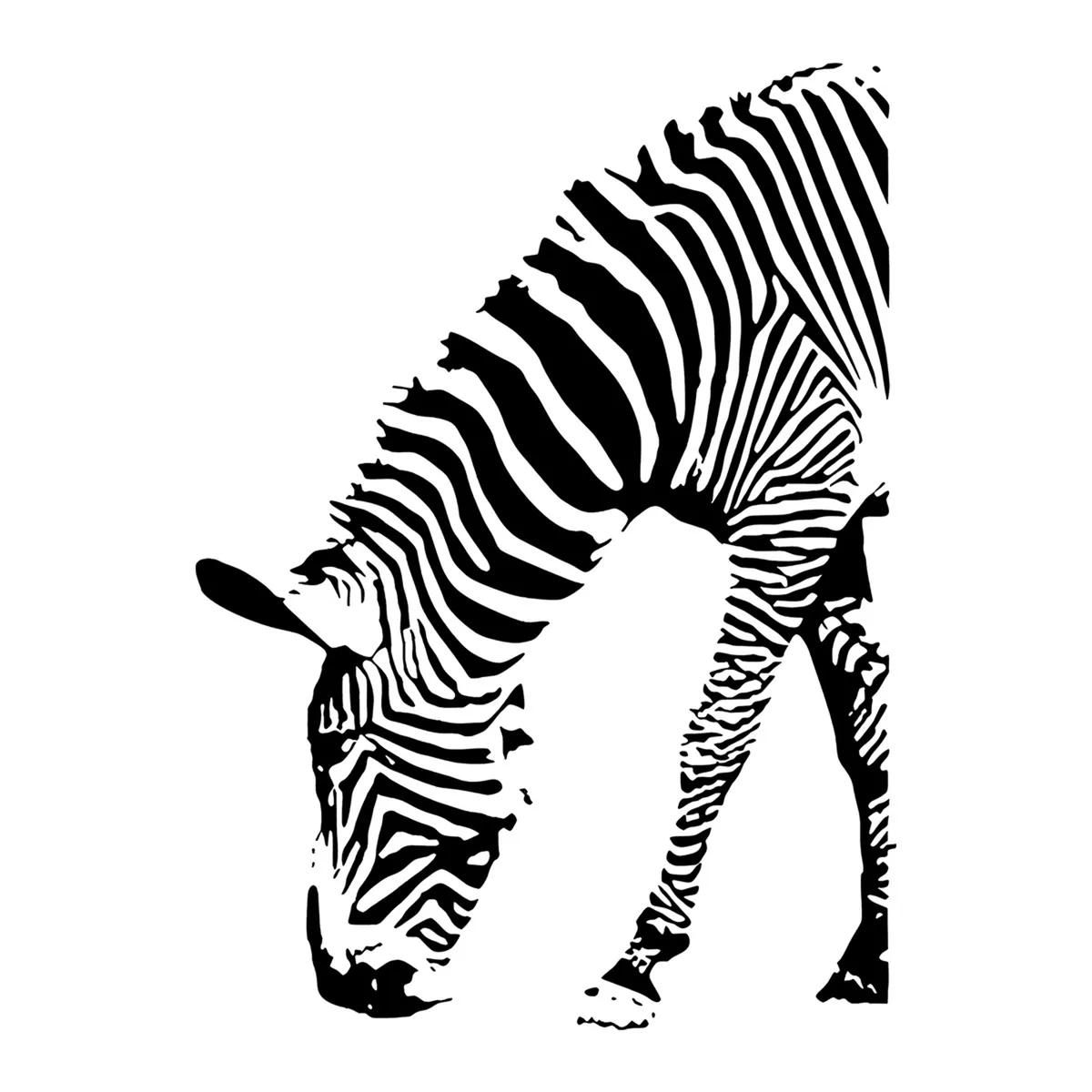 Black & White Zebra Silhouette Wall Sticker & Decal for Office, Home ect