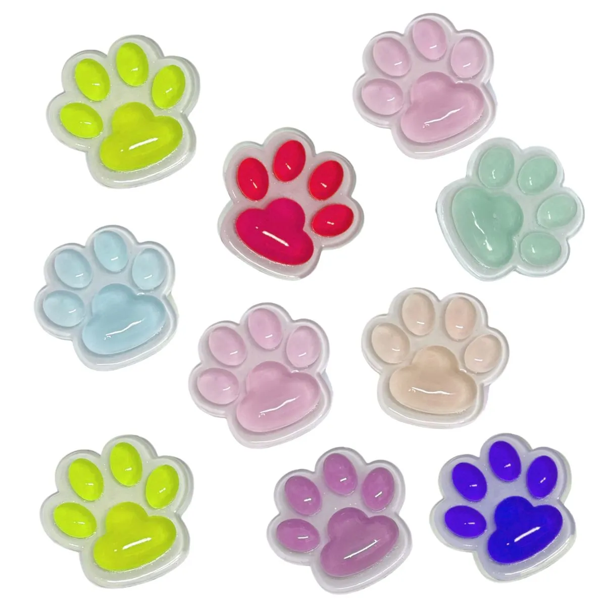Pawfect Party Squishies - 10-Pack Mini Mochi Paw Toys (40mm x 35mm)