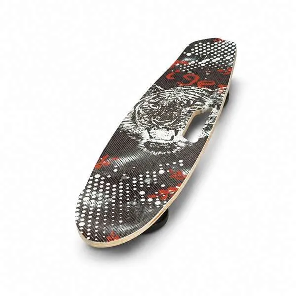 Tiger Graphic Caster Board 2-Wheel Wave Skateboard with Anti-Slip Deck