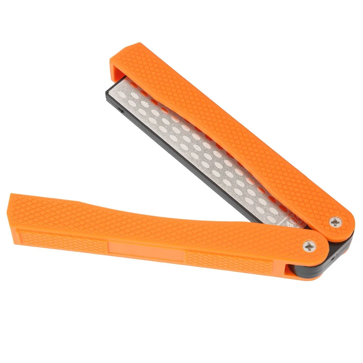 Folding FanShaped DoubleSide Knife Blade Kitchen Sharpener Orange