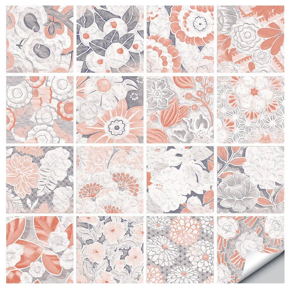 16 Sheet Wall Tiles-Kitchen Backsplash Tiles Wallpaper Vinyl Wall Tiles - Pink