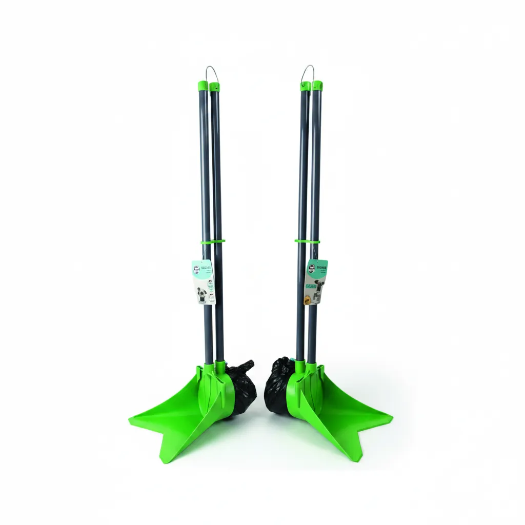 Pet Buddy Metal Poop Scoop Spade with Adjustable Handle and Bag - 2 Pack