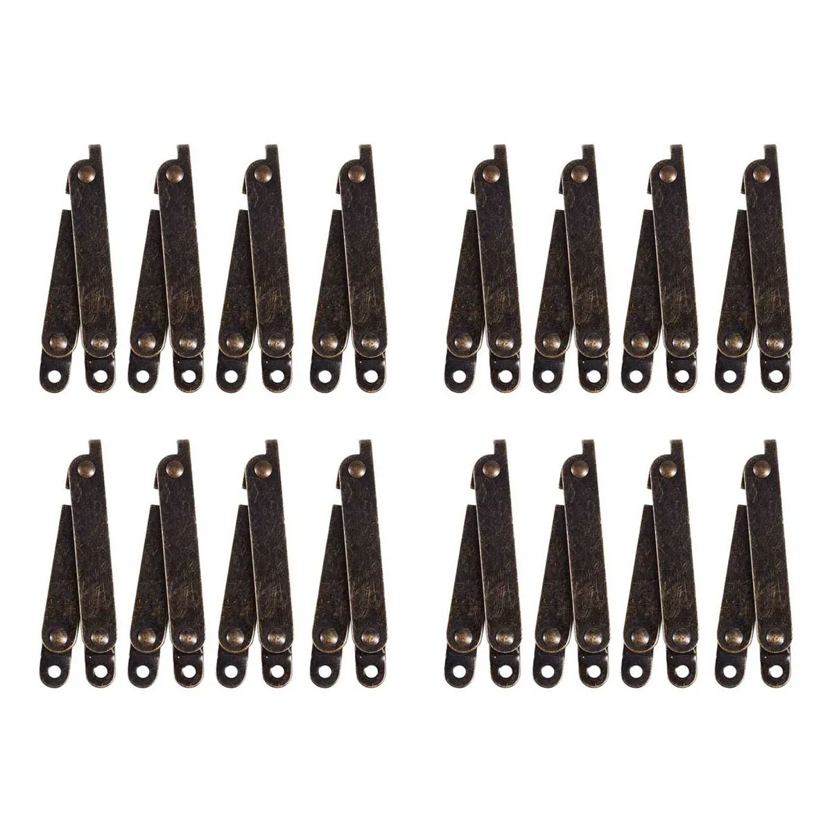 Furniture Box Rotatable Folding Lid Support Hinge Bronze Tone 16Pcs