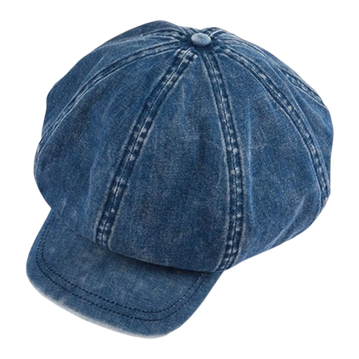 Denim Cotton Newsboy Hat Soft 8 Panels Baker Boy Beret Flat Caps