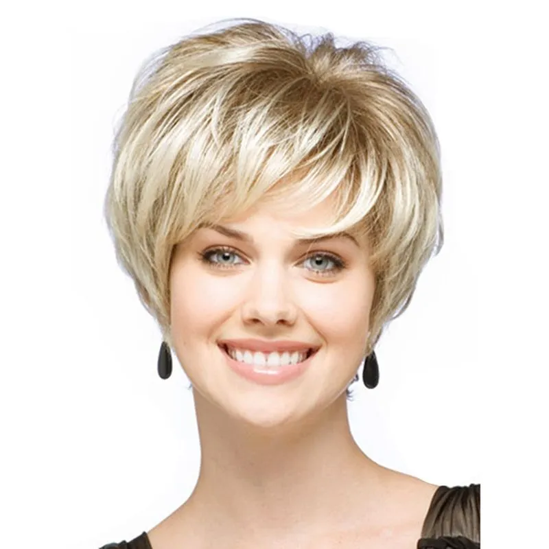Chic Blonde Pixie Cut Synthetic Wig - Effortless Short Style