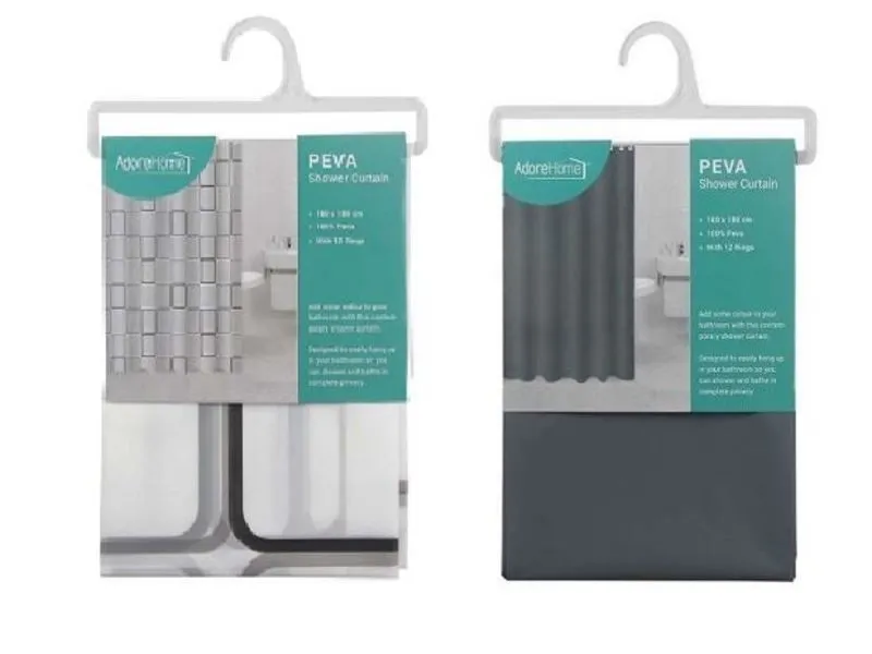 2 Shower Curtains.- Grey