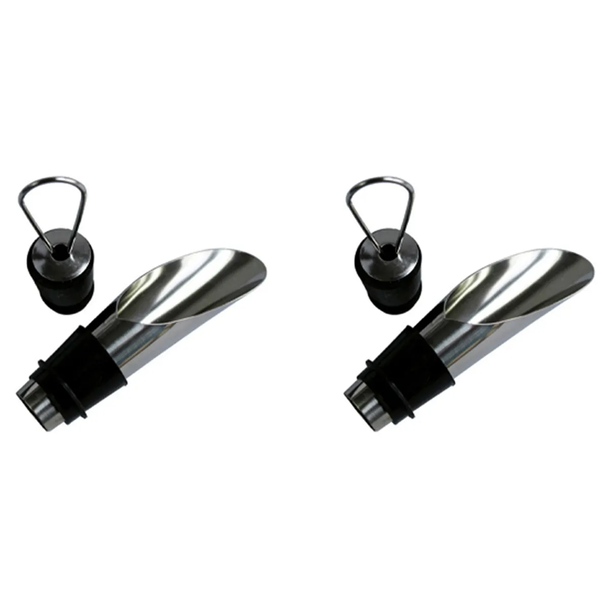 Stainless Steel Wine Stopper Pourer Metal Drain Bar Home Wine Set